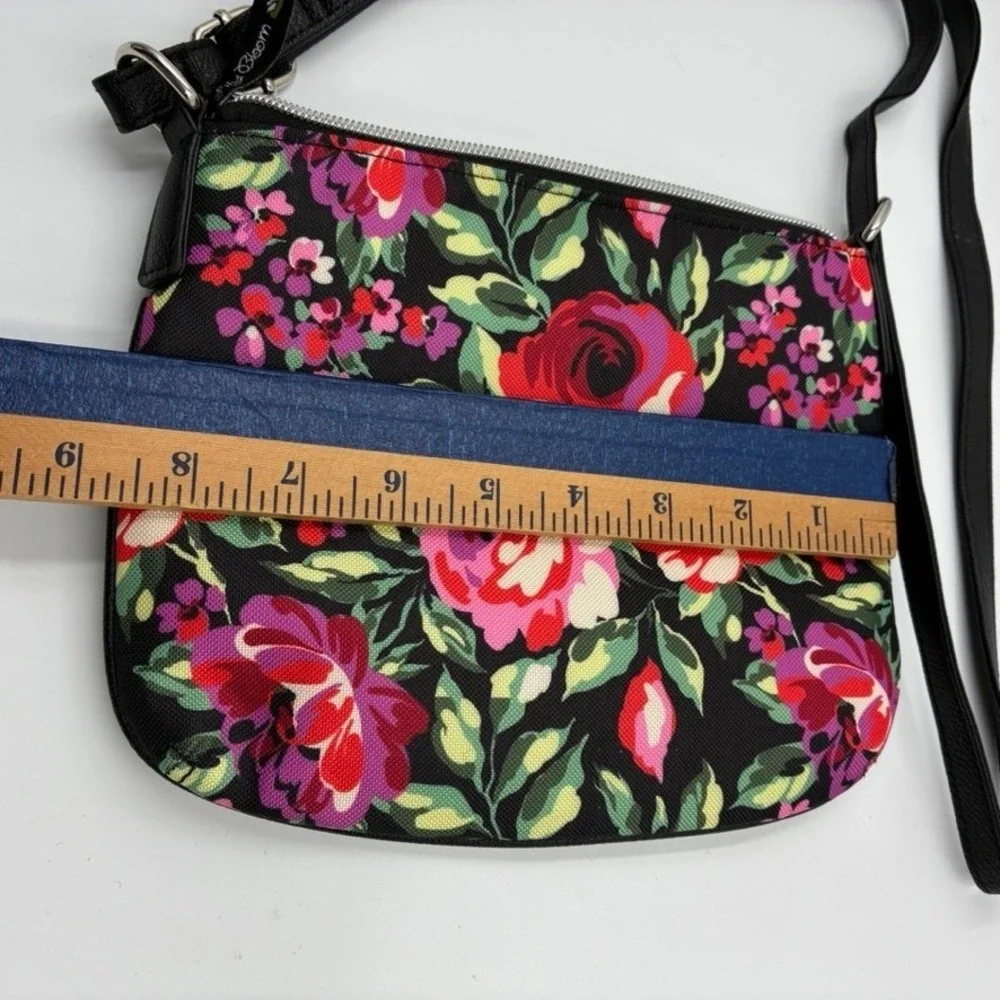Lily Bloom Floral Crossbody Bag Black Pink Recycled‎ Polyester Small Purse